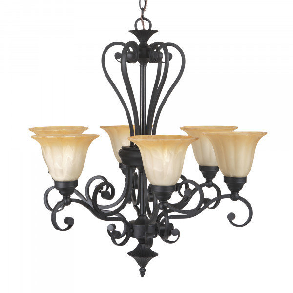 Florence Venetian Bronze 6Lt Chandelier B-700133