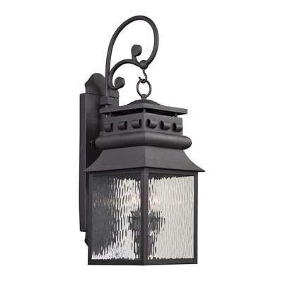 Forged Lancaster Charcoal 2Lt Exterior Sconce Forged Lancaster Charcoal 2Lt Exterior Sconce