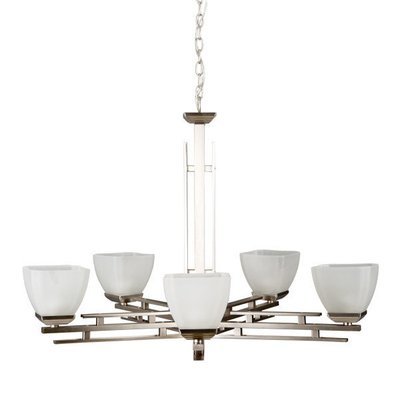 Half Dome Satin Nickel 5Lt Chandelier Half Dome Satin Nickel 5Lt Chandelier