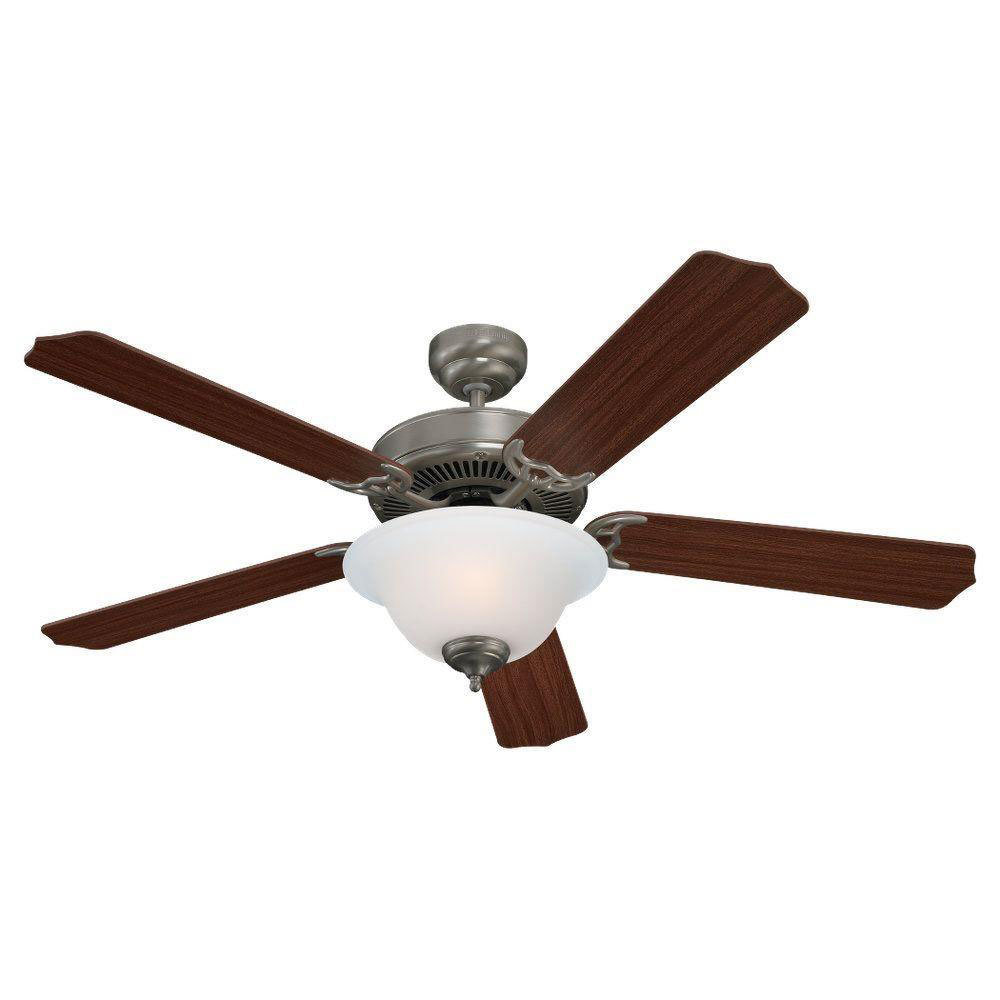 Homebuilder II Brushed Nickel 52" Ceiling Fan with Light Kit C-582107