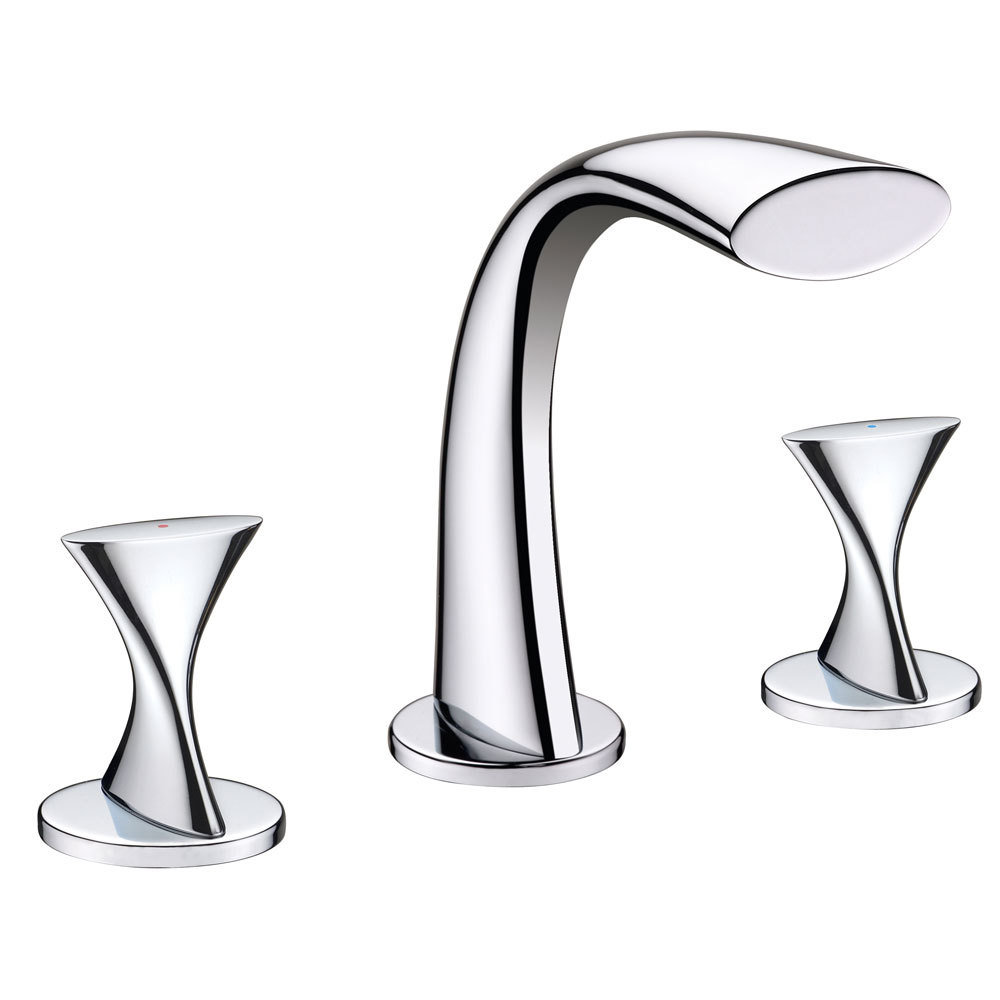 Twist Chrome Two Handle Widespread Lavatory Faucet B-910110