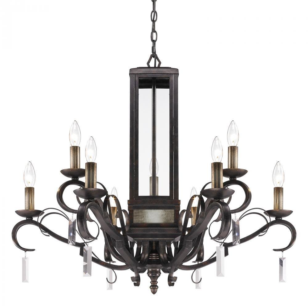 Valencia Fired Bronze 9Lt Chandelier T-352014