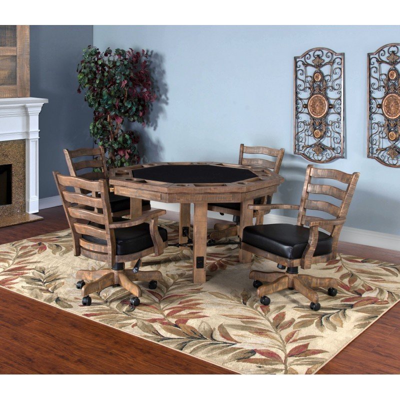 Puebla Driftwood Gaming Table Set T-835004