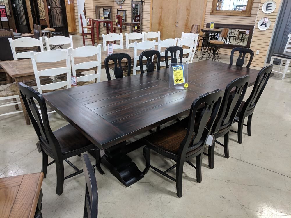 Trestle Vintage Black Top Dining Set T-600113
