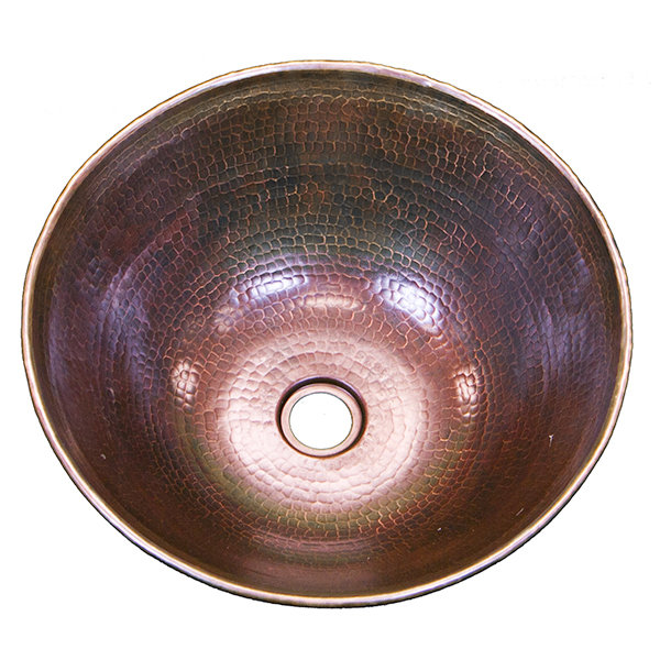 16 Ga Round Copper Sink with Rolled Edge B-525295