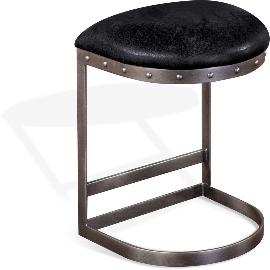 24" Tahoe Black Metal Barstool with Black Seat B-835047