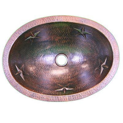16 Ga Oval Copper Sink with Stars 16 Ga Oval Copper Sink with Stars