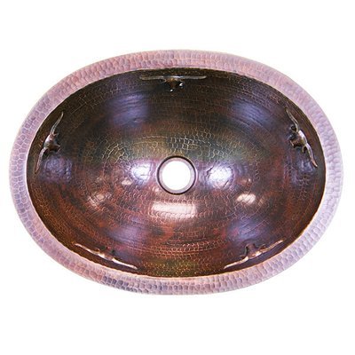 16 Ga Oval Copper Sink with Longhorns 16 Ga Oval Copper Sink with Longhorns