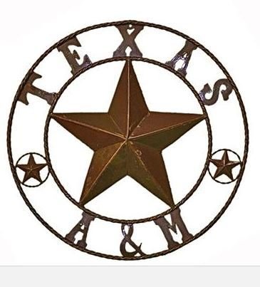 Rustic Round Texas A&M Sign T-525280