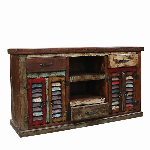 Painted 4 Door TV Stand with 3 Drawers T-525360