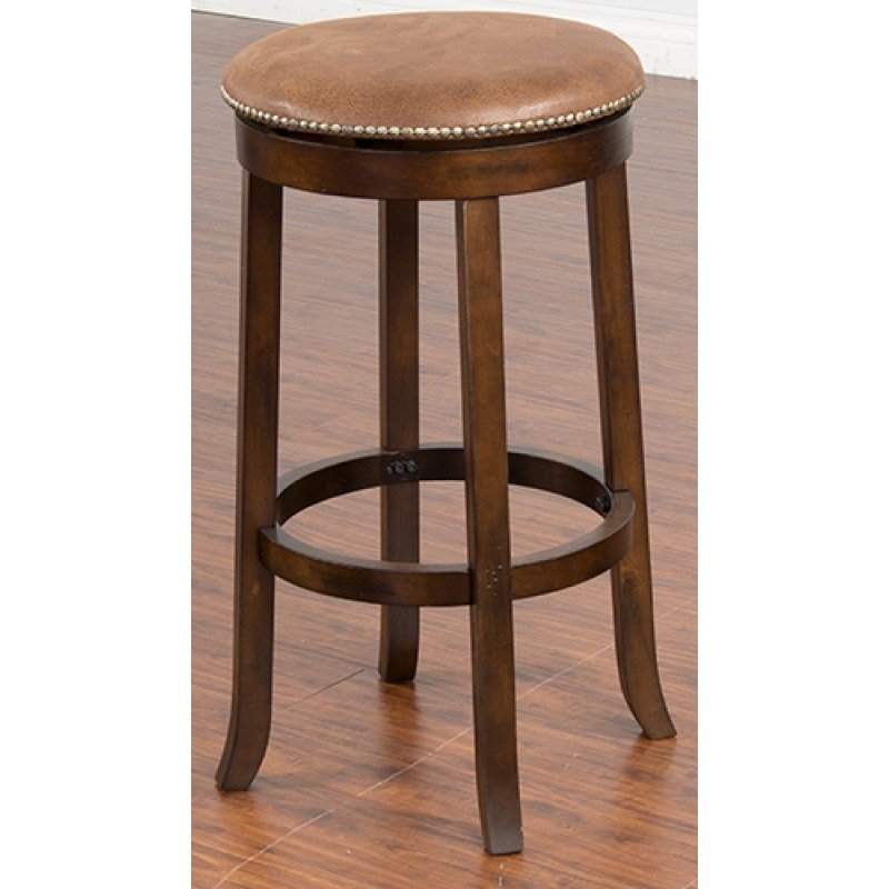 Dark Chocolate Swivel Backless 30" Barstool T-835043