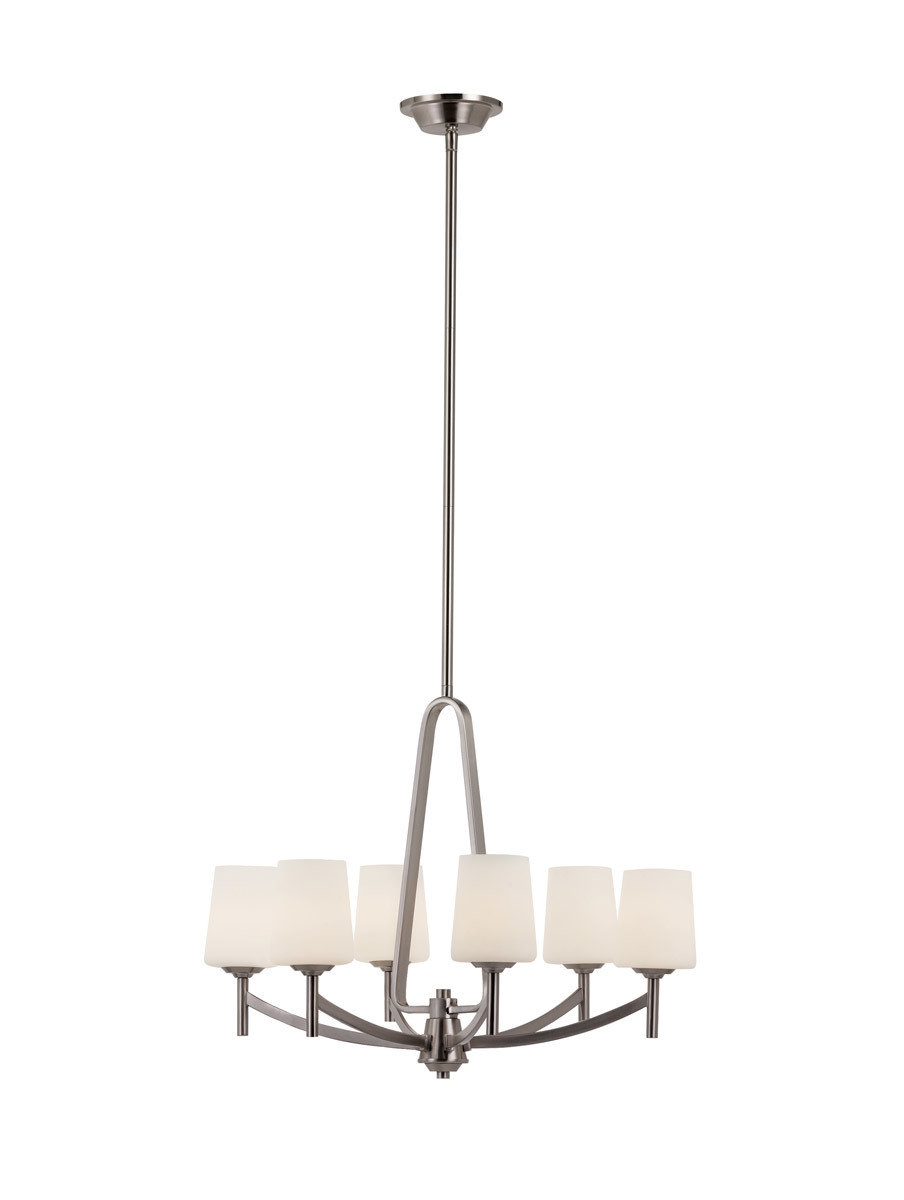 Avant Arc Brushed Nickel 6Lt Chandelier B-106496
