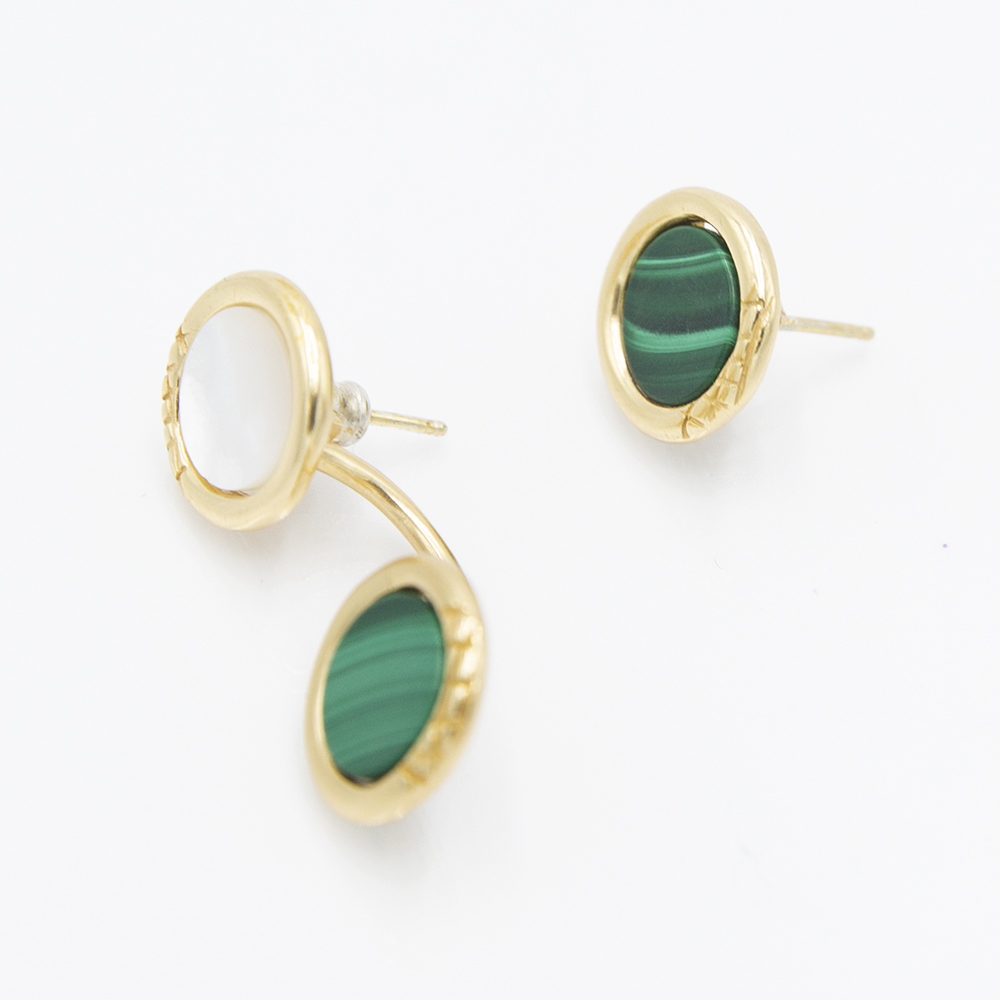 Orecchini Ouroboro Piercing Green - Giulia Barela Jewelry
