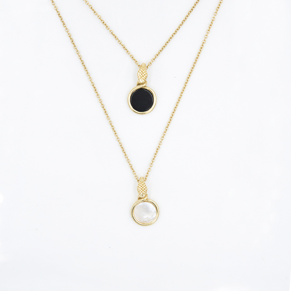Collana Pendenti Ouroboro Double Stone - Giulia Barela Jewelry