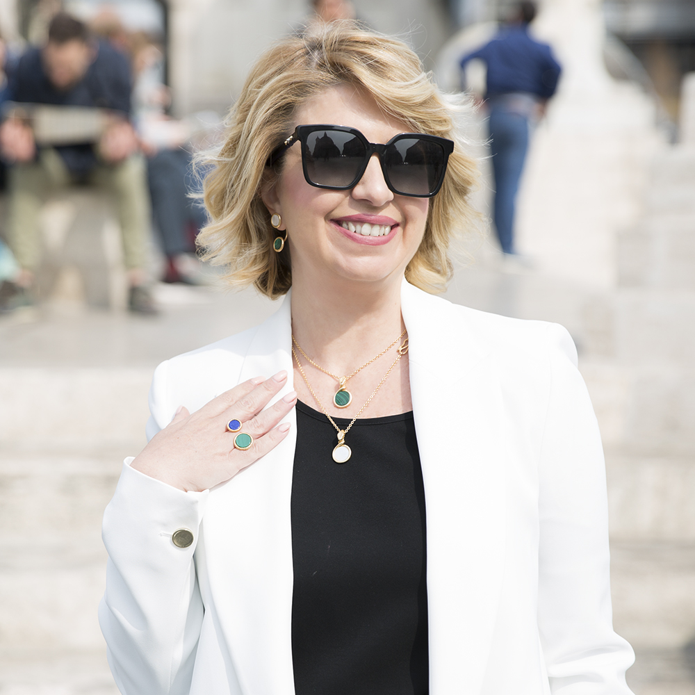 Collana Pendenti Ouroboro Double Stone - Giulia Barela Jewelry