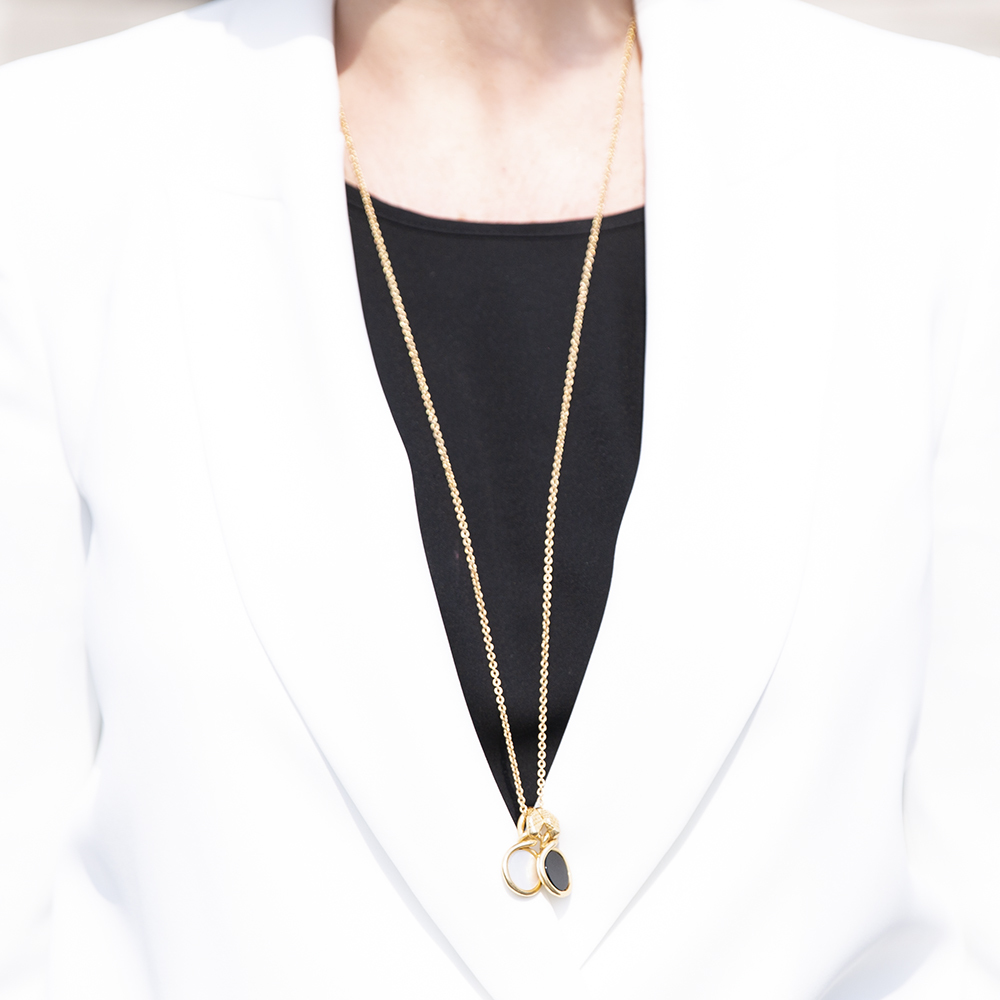 Collana Pendenti Ouroboro Double Stone - Giulia Barela Jewelry
