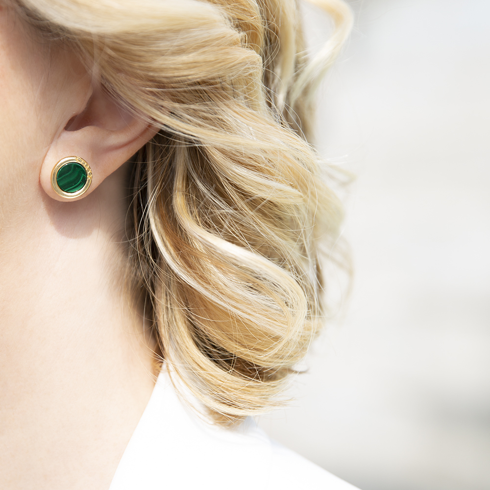 Orecchini Ouroboro Piercing Green - Giulia Barela Jewelry