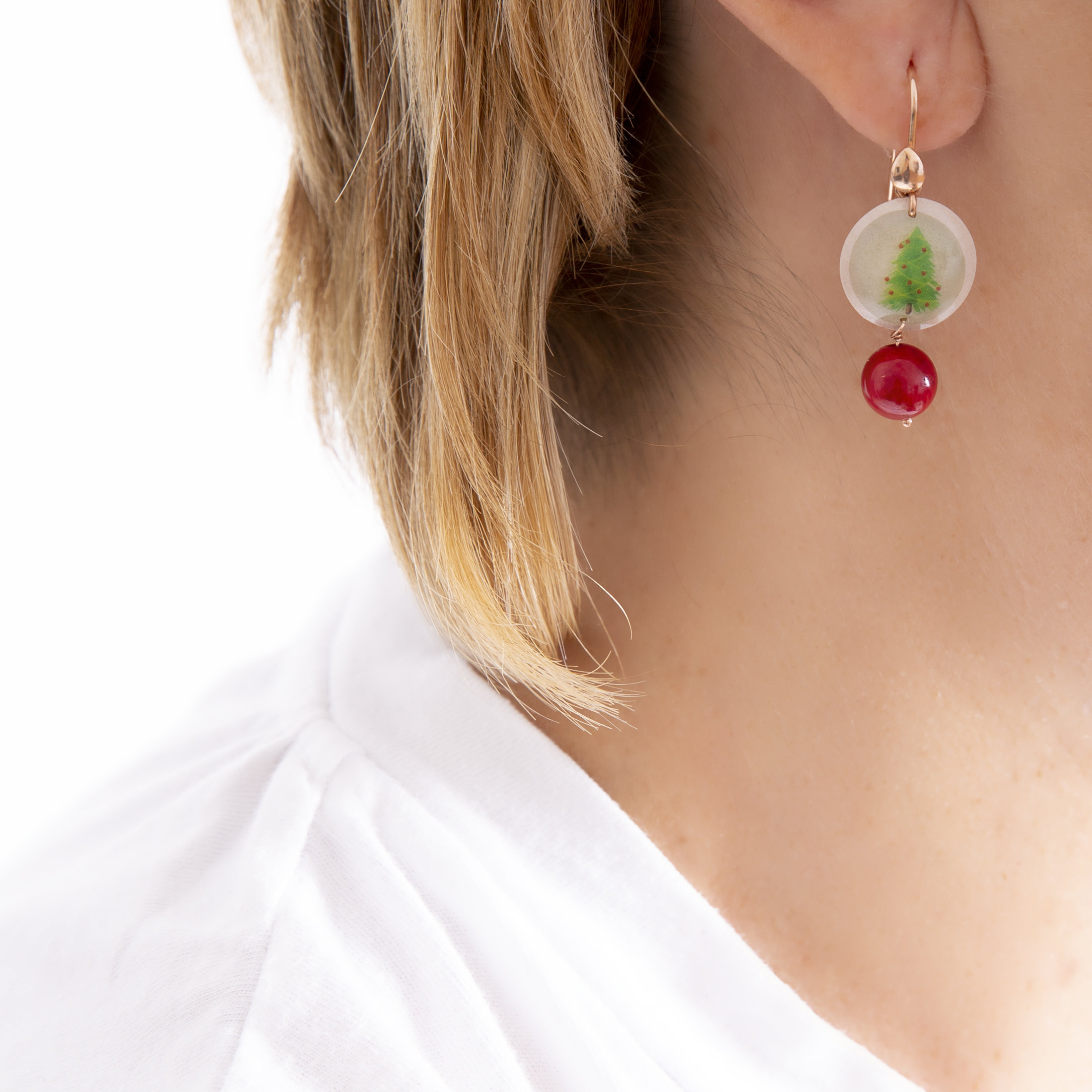 Orecchini Christmas Zaffiro Rosso di 20 Celesti Bijoux