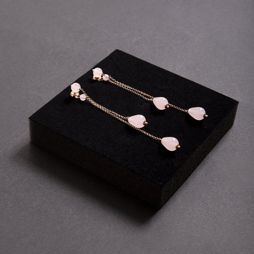 Orecchini Doppi Rosa di 20 Celesti Bijoux