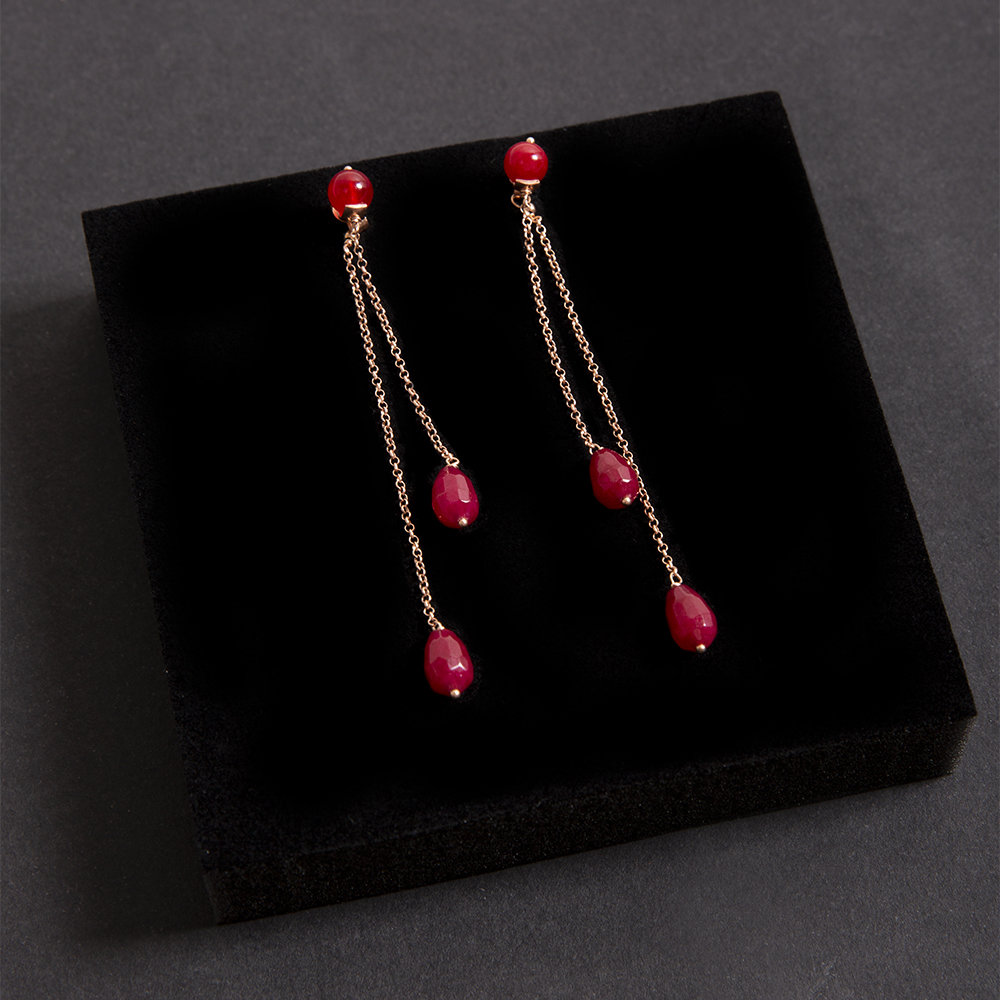 Orecchini Doppi Rossi di 20 Celesti Bijoux
