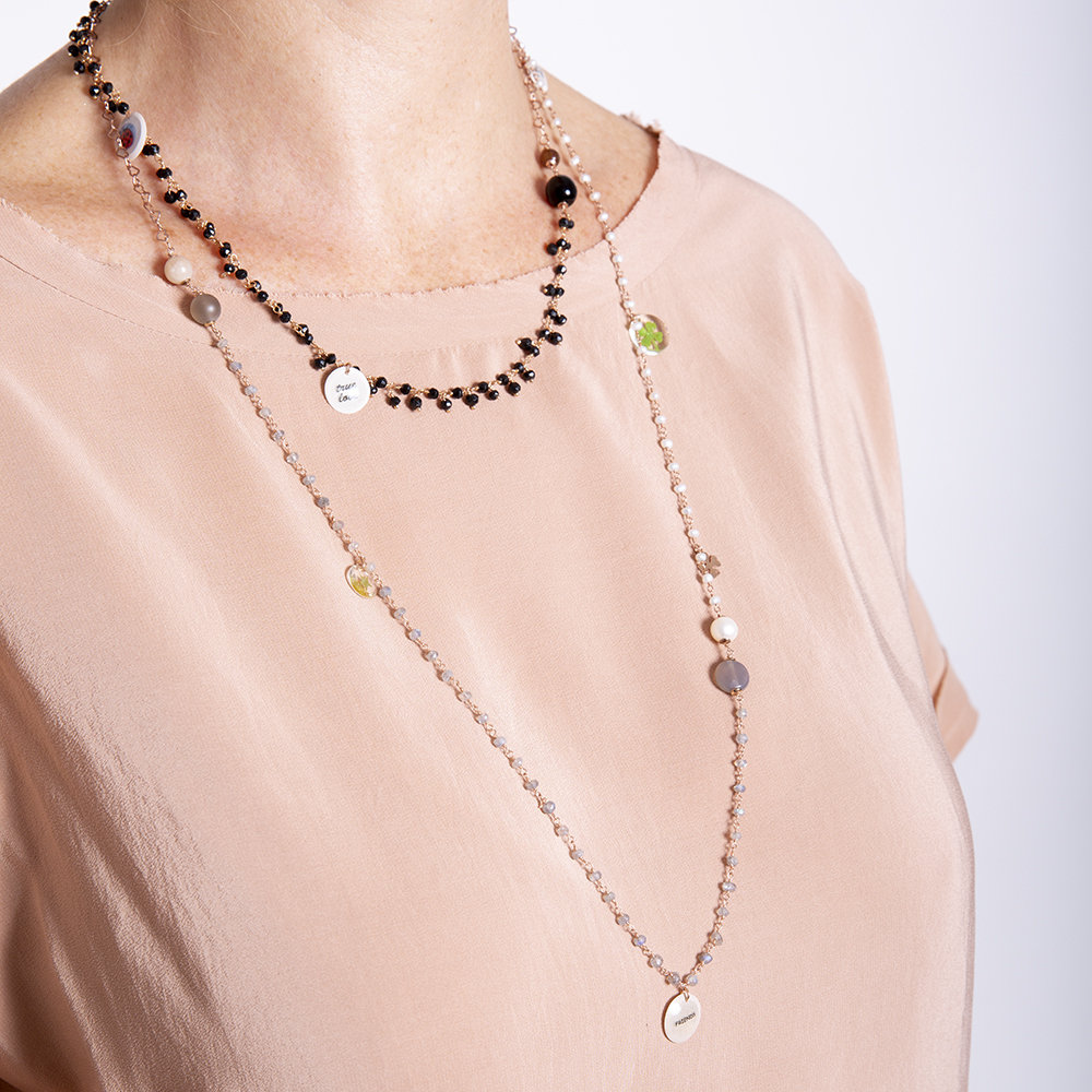 Collana Multicolor Nera di 20 Celesti Bijoux 00028