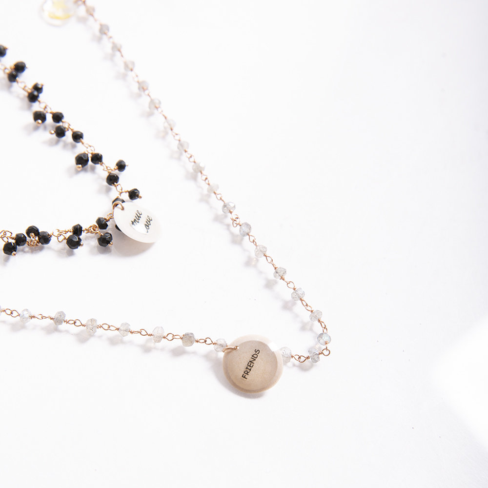 Collana Multicolor Nera di 20 Celesti Bijoux