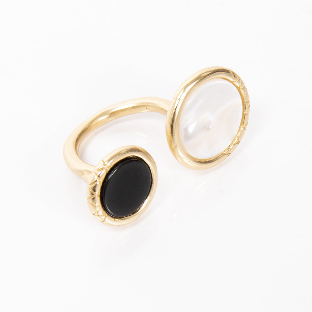 Anello Ouroboro Double Stone - Giulia Barela Jewelry
