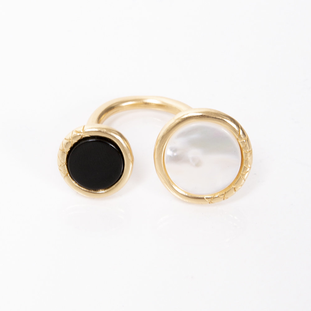 Anello Ouroboro Double Stone - Giulia Barela Jewelry