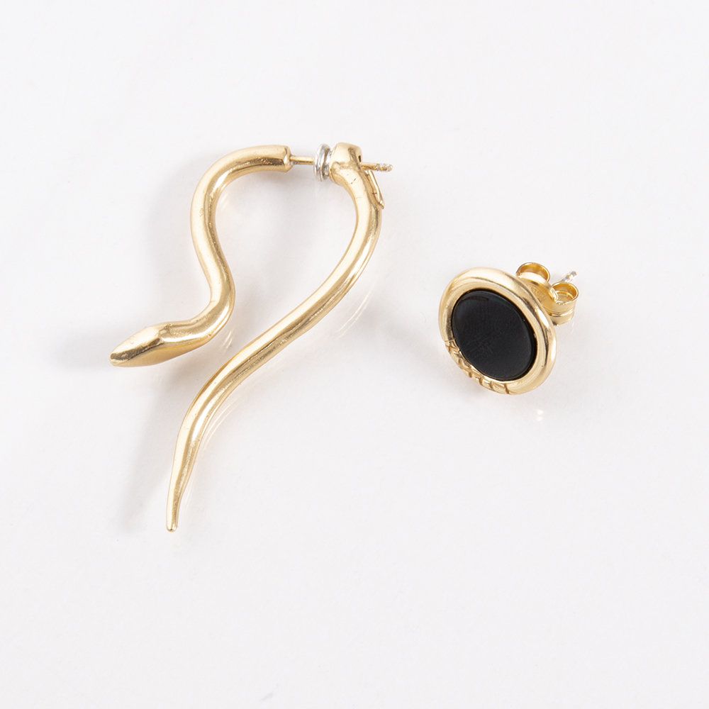 Orecchini Hooked e Ouroboro Stone - Giulia Barela Jewelry 00035