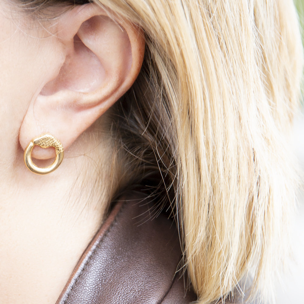 Orecchino Singolo Ouroboro Small - Giulia Barela Jewelry 00038