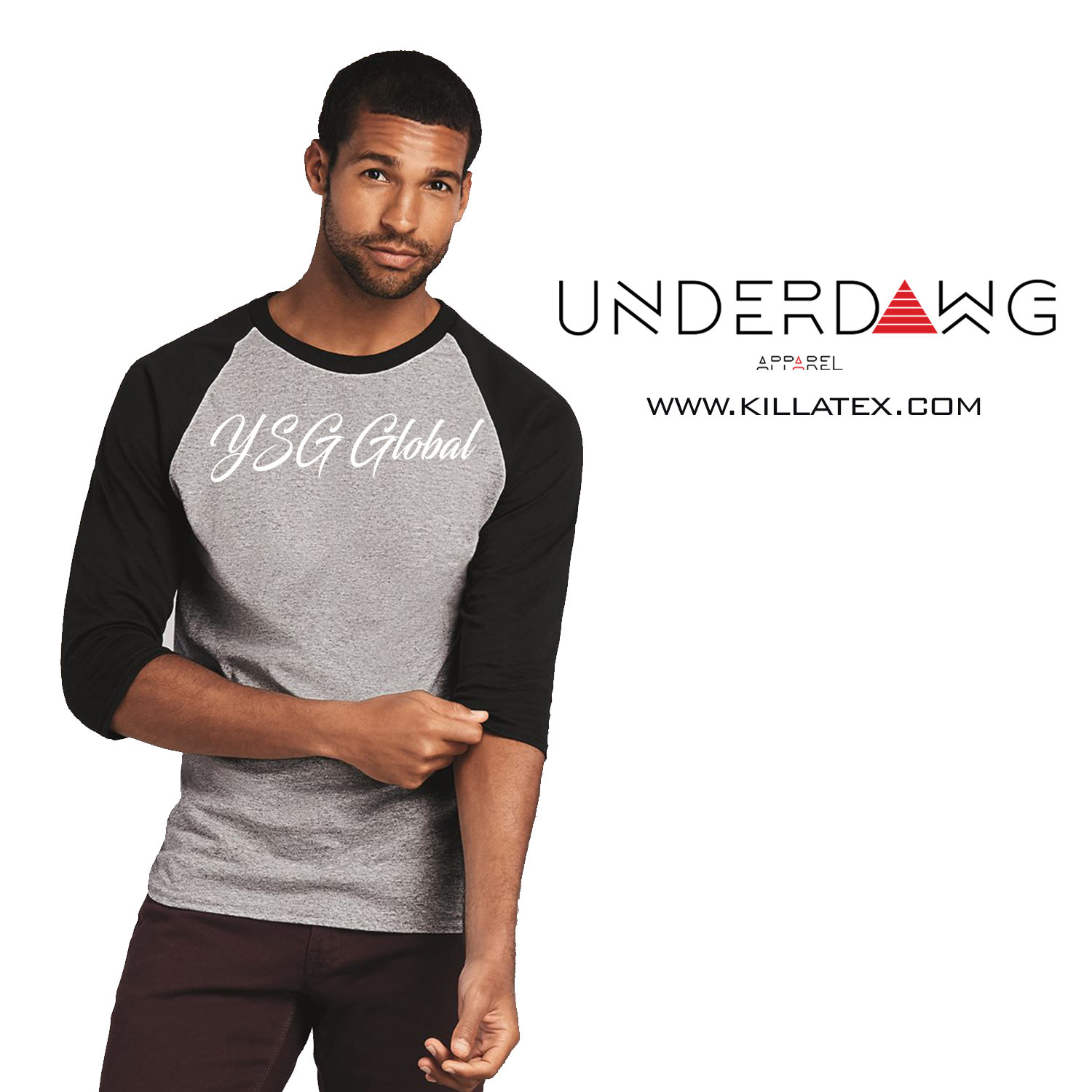 YSG Global 3/4 sleeve raglan shirt 00025
