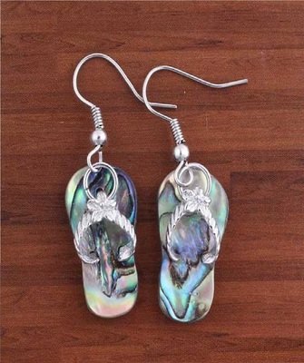 Colorful Abalone shell slippers shape Earring Colorful Abalone shell slippers shape Earring