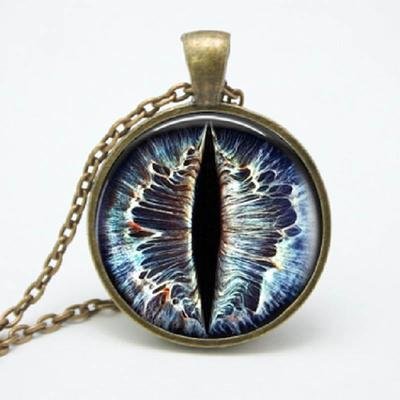 Ice Blue Dragon Eye Pendant Necklace Ice Blue Dragon Eye Pendant Necklace