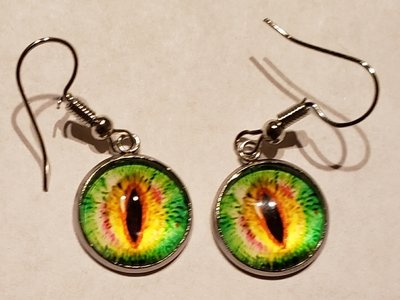 Lime Green/Yellow Crystal Eye Earnings Lime Green/Yellow Crystal Eye Earnings