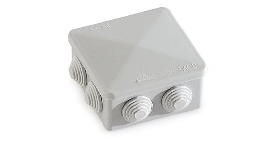 CAIXA ESTANQUE C/BUCINS CINZA 80*80 45MM