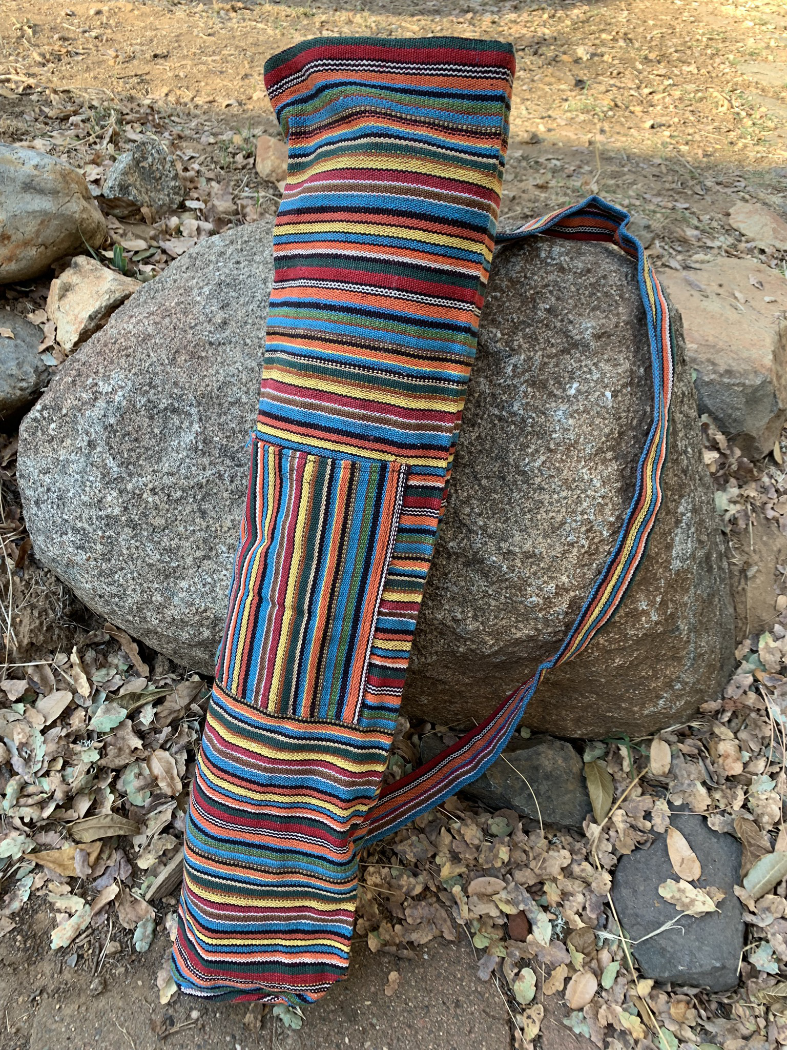 Yellow & Blue Multicolor Yoga Mat Bag 00060