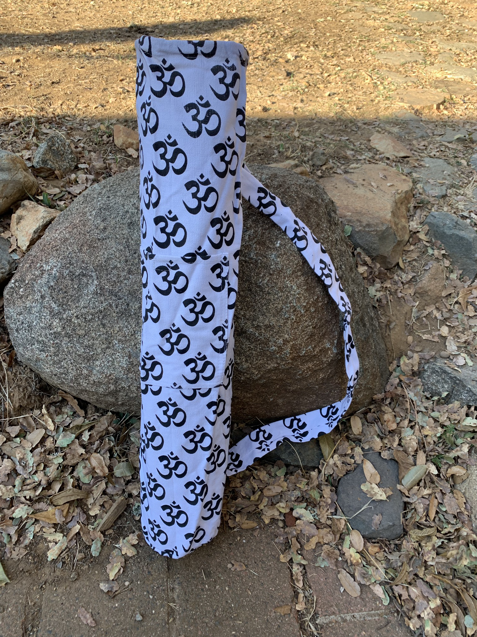 White Om Yoga Mat Bag 00054
