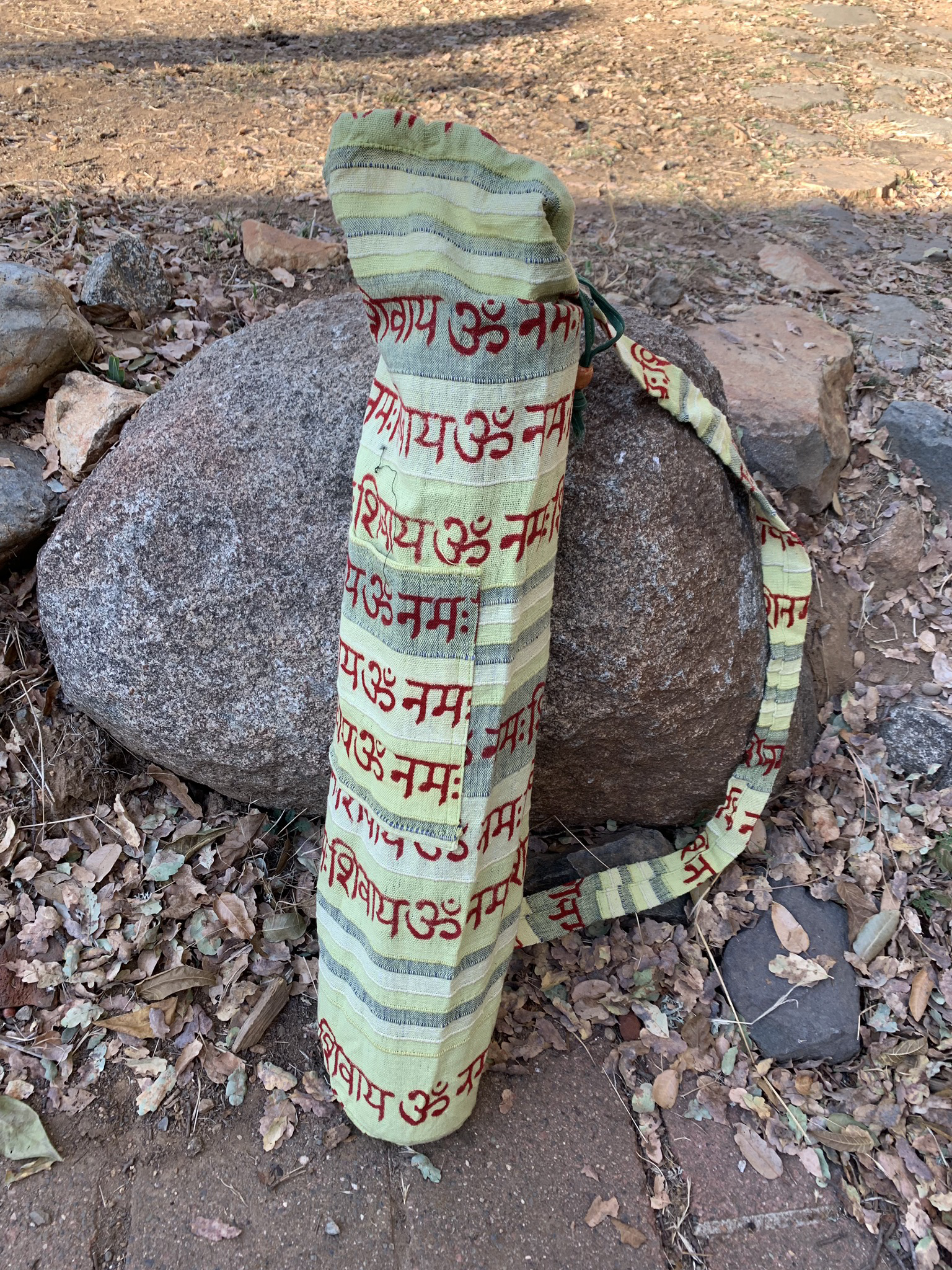 Green Sanskrit Yoga Mat Bag 00058