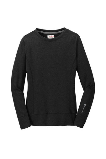 Anvil® Ladies French Terry Crewneck Sweatshirt - Black w/ heat-sealed logo EPEFI-JVVAC