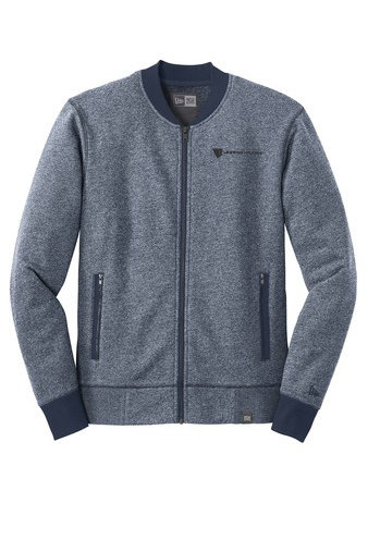 New Era® French Terry Baseball Full Zip Jacket - True Navy/True Navy Blue Twist QUIGJ-MALMJ