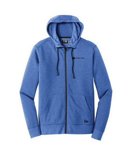 New Era® Tri Blend Fleece Full Zip Hoodie w/ Heat-Sealed Logo