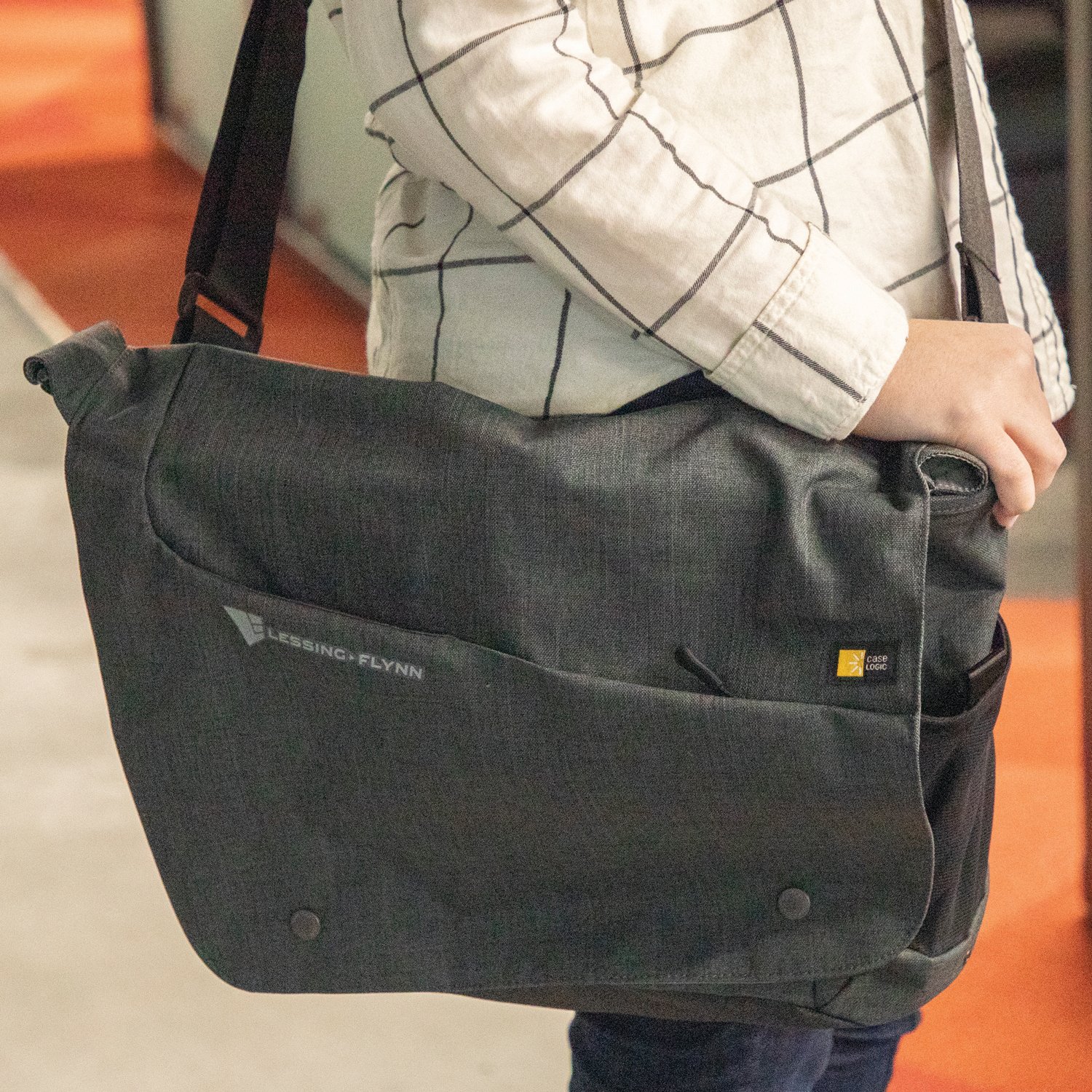 Case Logic® Reflexion 15.6" Computer Messenger Bag - Gray w/ Heat-sealed Logo
