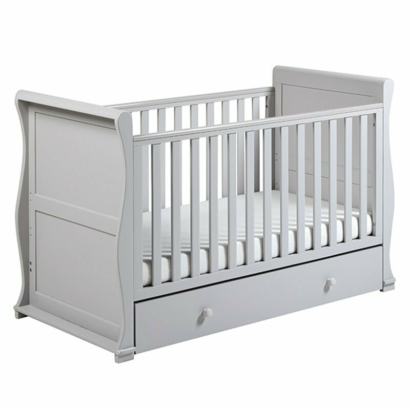 grey sleigh cot