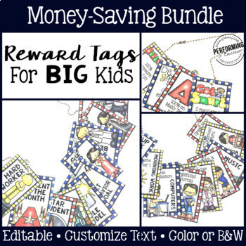 Classroom Management Reward Tags for Big Kids: Editable Bundle! Classroom Management Reward Tags for Big Kids: Editable Bundle!