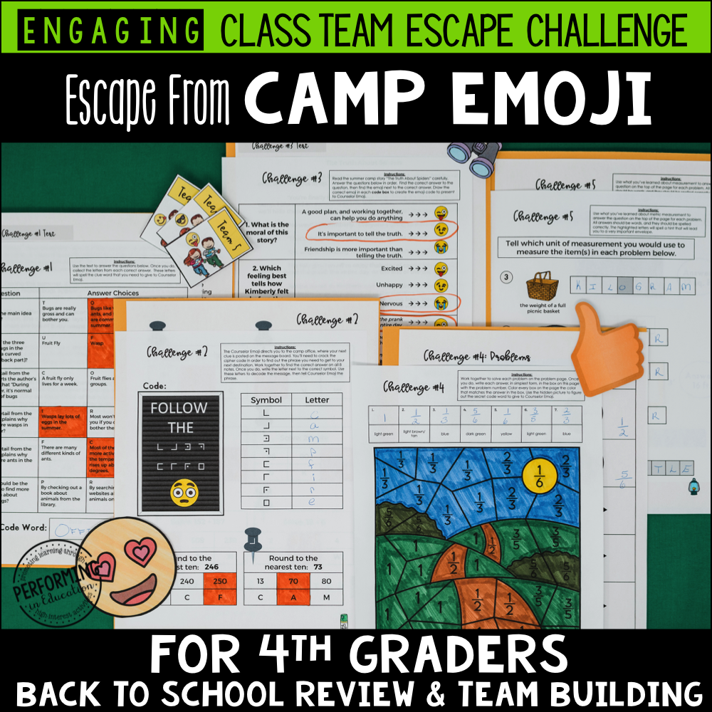 4th Grade Back to School (Last Year's Standards Review) 00010