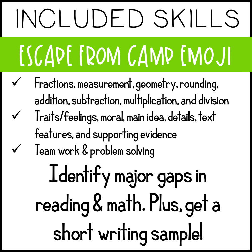 4th Grade Back to School (Last Year's Standards Review)