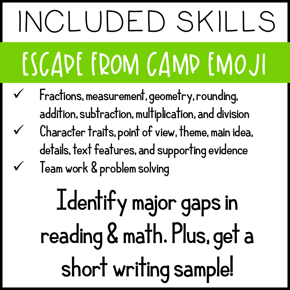 5th Grade Back to School (Last Year's Standards Review)