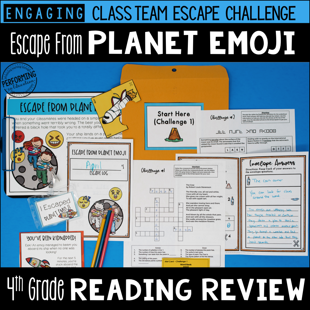 4th Grade Planet Emoji (Reading Test Prep) 00025