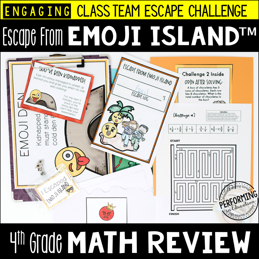 4th Grade Escape from Emoji Island® (Math Test Prep) 00028