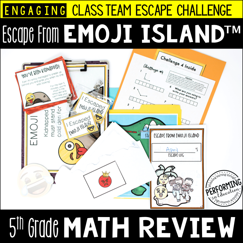 5th Grade Escape from Emoji Island® (Math Test Prep) 00029